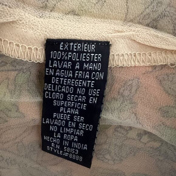 Chaudry KC Raga Fairy Whimsical Dress Sz Medium Asymmetrical Hem Peach Chiffon - Picture 14 of 15